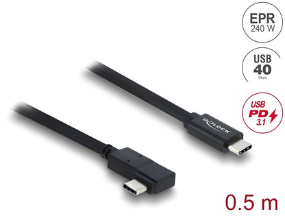 כבל USB-C 40Gbps מבית DELOCK גרמניה מאפשר חיבור של מכשירים שונים כגון סמארטפונים, מסכים, תחנות עגינה וכוננים חיצוניים דרך חיבור USB Type-C, ‏Thunderbolt™ 3 או 4 במחשב או בלפטופ