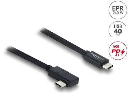 כבל USB-C 40Gbps מבית DELOCK גרמניה מאפשר חיבור של מכשירים שונים כגון סמארטפונים, מסכים, תחנות עגינה וכוננים חיצוניים דרך חיבור USB Type-C, ‏Thunderbolt™ 3 או 4 במחשב או בלפטופ