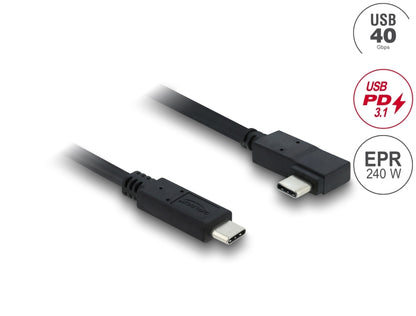 כבל USB-C 40Gbps מבית DELOCK גרמניה מאפשר חיבור של מכשירים שונים כגון סמארטפונים, מסכים, תחנות עגינה וכוננים חיצוניים דרך חיבור USB Type-C, ‏Thunderbolt™ 3 או 4 במחשב או בלפטופ