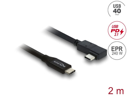 כבל USB-C 40Gbps מבית DELOCK גרמניה מאפשר חיבור של מכשירים שונים כגון סמארטפונים, מסכים, תחנות עגינה וכוננים חיצוניים דרך חיבור USB Type-C, ‏Thunderbolt™ 3 או 4 במחשב או בלפטופ