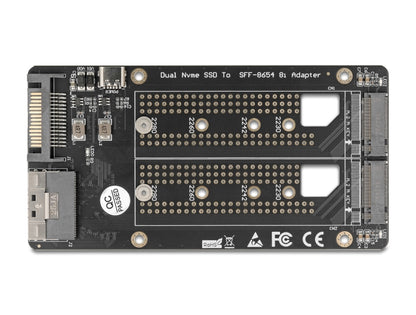 ממיר זה מבית Delock גרמניה מאפשר חיבור של שני כונני M.2 Key M NVMe בפורמטים 2280, 2260, 2242, 2230