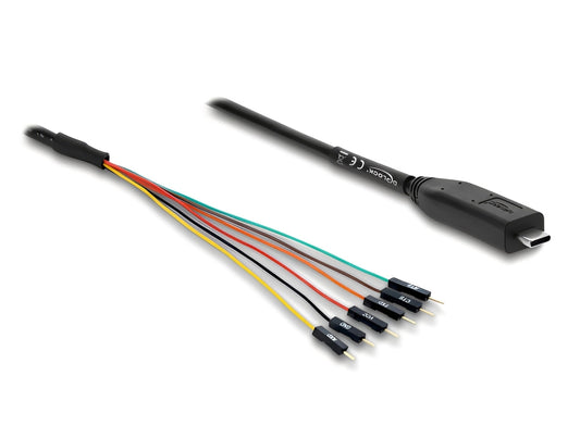 ממיר USB-C ל-UART (LVTTL) מקצועי מבית DELOCK גרמניה המבוסס על הצ'יפסט האמין והפופולרי FTDI FT232RL