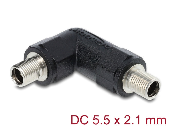 מתאם חשמל DC 5.5x2.1 מבית Delock גרמניה מתאים לאספקת חשמל אמינה ולהרכבת בורג על גבי מכשירים, פנלים או פשוט כצימוד כבלים