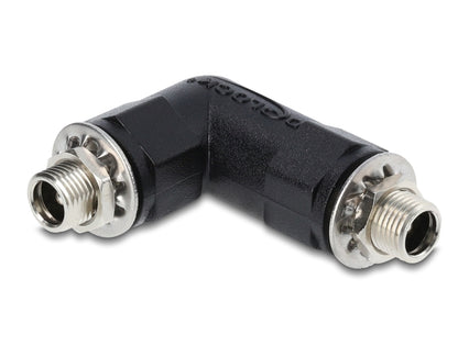 מתאם חשמל DC 5.5x2.5 מבית Delock גרמניה מתאים לאספקת חשמל אמינה ולהרכבת בורג על גבי מכשירים, פנלים או פשוט כצימוד כבלים