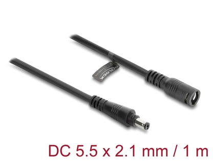 כבל מאריך חשמל DC 5.5x2.1 מבית Delock גרמניה מספק חיבור מתח יציב ובטוח למגוון רחב של מערכות המצריכות הזנת מתח נמוך בסביבות מאתגרות