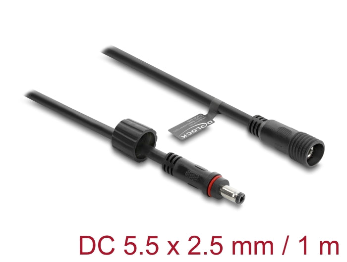 כבל מאריך חשמל DC 5.5x2.5 מבית Delock גרמניה מספק חיבור מתח יציב ובטוח למגוון רחב של מערכות המצריכות הזנת מתח נמוך בסביבות מאתגרות