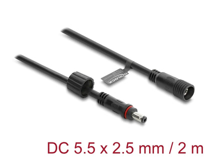 כבל מאריך חשמל DC 5.5x2.5 מבית Delock גרמניה מספק חיבור מתח יציב ובטוח למגוון רחב של מערכות המצריכות הזנת מתח נמוך בסביבות מאתגרות
