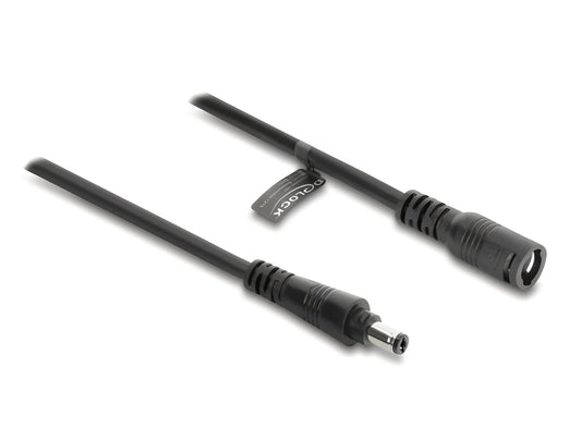 כבל מאריך חשמל DC 5.5x2.5 מבית Delock גרמניה מספק חיבור מתח יציב ובטוח למגוון רחב של מערכות המצריכות הזנת מתח נמוך בסביבות מאתגרות
