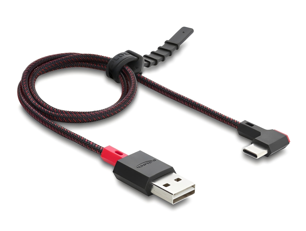 כבל EASY-USB 2.0 עם ציפוי ניילון קלוע מבית Delock גרמניה מאפשר חיבור קל ונוח בין מכשיר עם מחבר USB-C למחשב או למטען בעל חיבור USB-A פנוי
