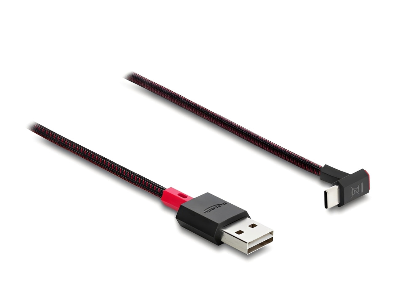 כבל EASY-USB 2.0 עם ציפוי ניילון קלוע מבית Delock גרמניה מאפשר חיבור קל ונוח בין מכשיר עם מחבר USB-C למחשב או למטען בעל חיבור USB-A פנוי