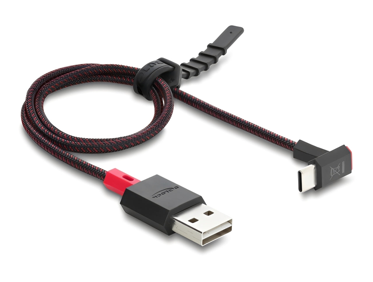 כבל EASY-USB 2.0 עם ציפוי ניילון קלוע מבית Delock גרמניה מאפשר חיבור קל ונוח בין מכשיר עם מחבר USB-C למחשב או למטען בעל חיבור USB-A פנוי