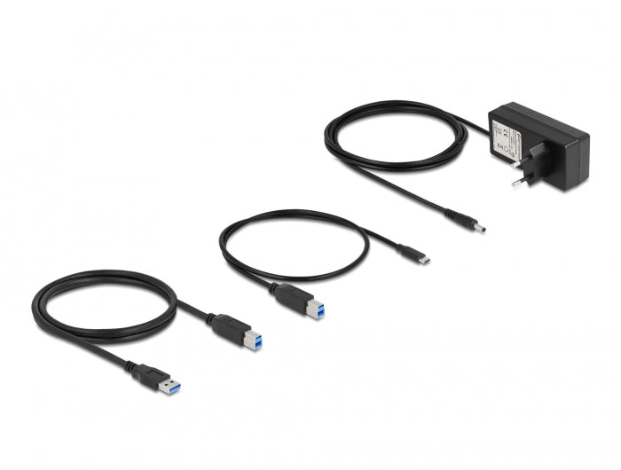 רכזת USB 5Gbps האיכותית מבית Delock גרמניה מגיעה עם מארז מתכת עמיד ומתחברת למחשב דרך חיבור USB Type-A או USB-C