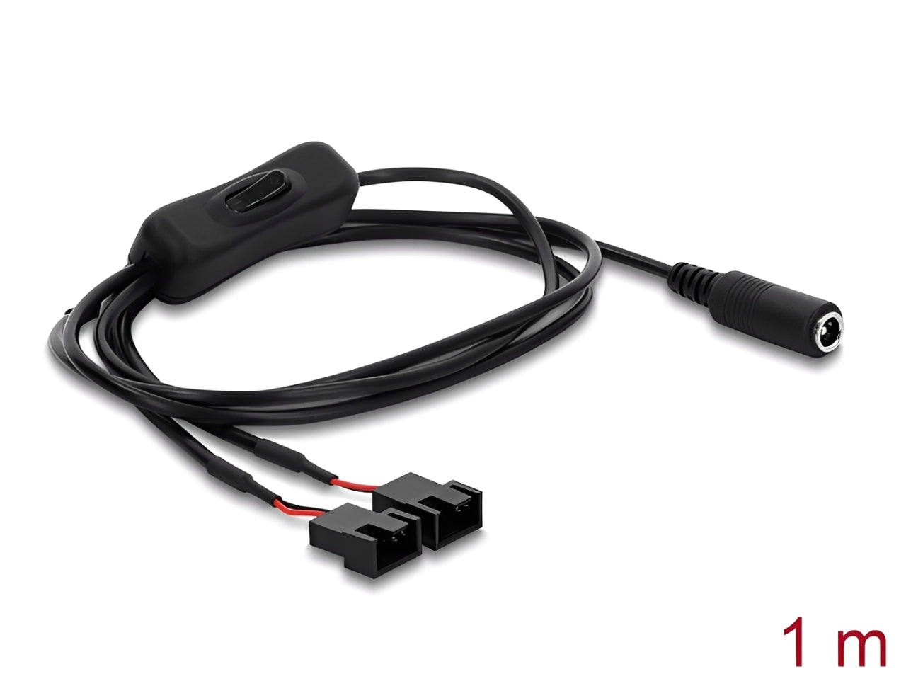 כבל ה-DC 5.5x2.1 למאוורר כולל המפסק המובנה מבית Delock גרמניה