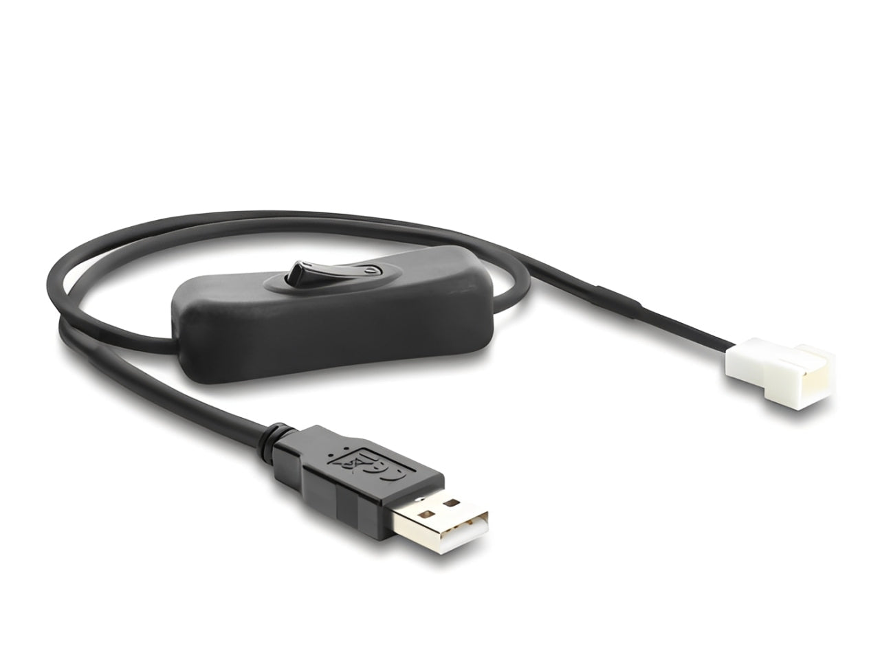 כבל ה-USB למאוורר כולל המפסק המובנה (On/Off Switch) מבית Delock גרמניה הוא פתרון גאוני ופשוט המאפשר להוציא מאווררי מחשב אל מחוץ למארז