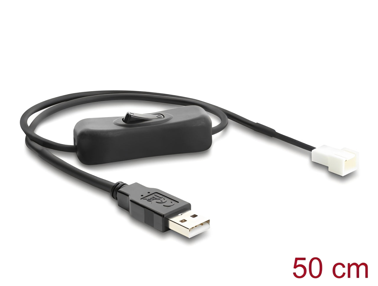 כבל ה-USB למאוורר כולל המפסק המובנה (On/Off Switch) מבית Delock גרמניה הוא פתרון גאוני ופשוט המאפשר להוציא מאווררי מחשב אל מחוץ למארז