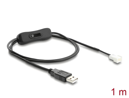 כבל ה-USB למאוורר כולל המפסק המובנה (On/Off Switch) מבית Delock גרמניה הוא פתרון גאוני ופשוט המאפשר להוציא מאווררי מחשב אל מחוץ למארז