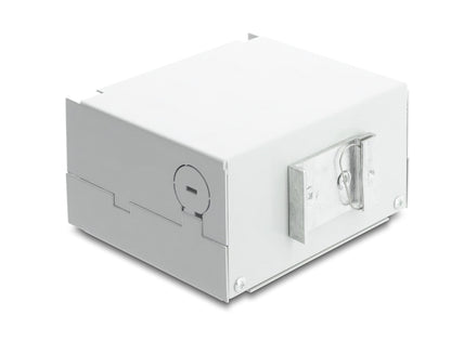 פאץ' פאנל לניתוב סיבים אופטיים (Patch Panel) מבית Delock גרמניה המיועד להתקנה תעשייתית על מסילת דין (DIN rail)