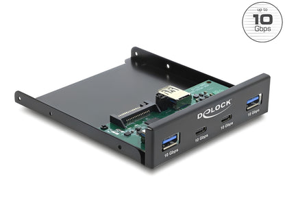 פאנל קדמי 3.5″ USB 5Gbps מבית Delock גרמניה הוא פתרון שדרוג מצוין למארזי מחשב הכוללים מפרץ (Bay) בגודל 3.5 אינץ