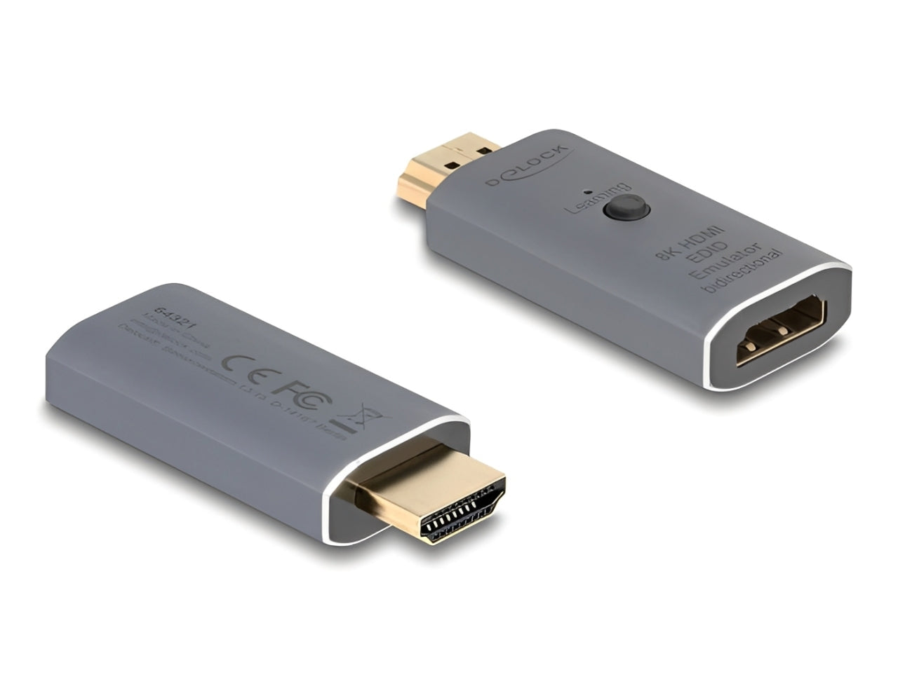 אמולטור EDID HDMI 8K מבית DELOCK גרמניה מדמה חיבור של מסך אל מקור האות (כגון מחשב או כרטיס מסך), גם כאשר בפועל אין מסך מחובר