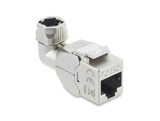 מתאם Keystone Cat.6A מבית Delock גרמניה יכול לשמש לחיבור כבל רשת והוא מתאים להתקנה קלה בשיטת Snap-in במגוון מחזיקים, כגון פנלי תיקון (patch panels) מסוג Keystone, לוחיות פנים (face plates) או קופסאות התקנה חיצונית