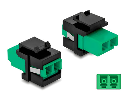 מתאם Keystone Module (קיסטון) מבית Delock גרמניה המשמש כמתאם "נקבה לנקבה" להארכה או סיום של כבלי אופטיקה מסוג LC Duplex