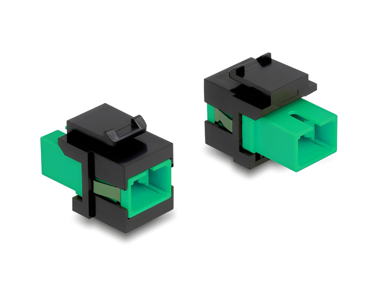 מתאם Keystone Module (קיסטון) מבית Delock גרמניה המשמש כמתאם "נקבה לנקבה" להארכה או סיום של כבלי אופטיקה מסוג SC Simplex