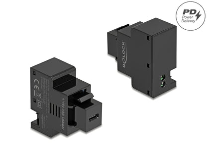 מטען קיסטון מבית DELOCK גרמניה מספק חיבור טעינה USB Type-C עם תמיכה ב-Power Delivery