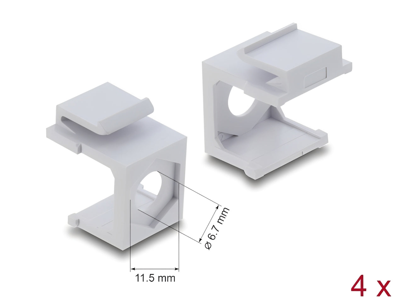 מתאם עיוור לקיסטון (Keystone Cover) פשוט ואפקטיבי מבית DELOCK גרמניה המיועד לסגירת פתחים פנויים בפאץ' פאנלים וקופסאות על-הטיח