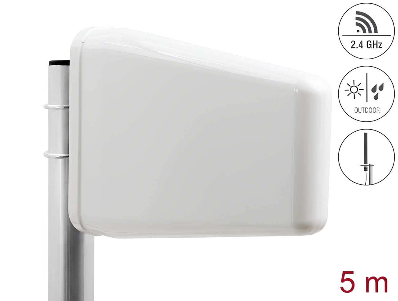 אנטנת LTE כיוונית מתקדמת מבית DELOCK גרמניה מיועדת לשימוש חיצוני ומאפשרת שידור וקליטה של אות LTE בעוצמה גבוהה