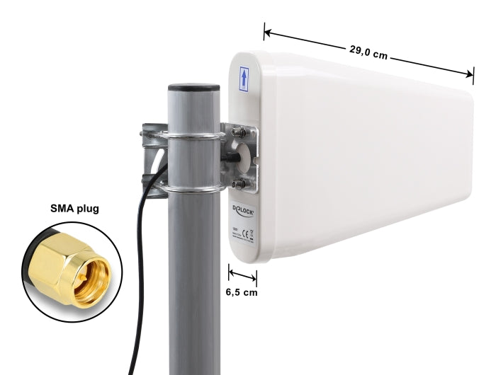 אנטנת LTE כיוונית מתקדמת מבית DELOCK גרמניה מיועדת לשימוש חיצוני ומאפשרת שידור וקליטה של אות LTE בעוצמה גבוהה
