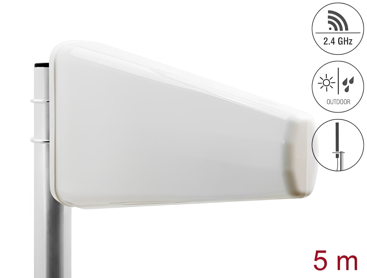 אנטנת LTE כיוונית מתקדמת מבית DELOCK גרמניה מיועדת לשימוש חיצוני ומאפשרת שידור וקליטה של אות LTE בעוצמה גבוהה