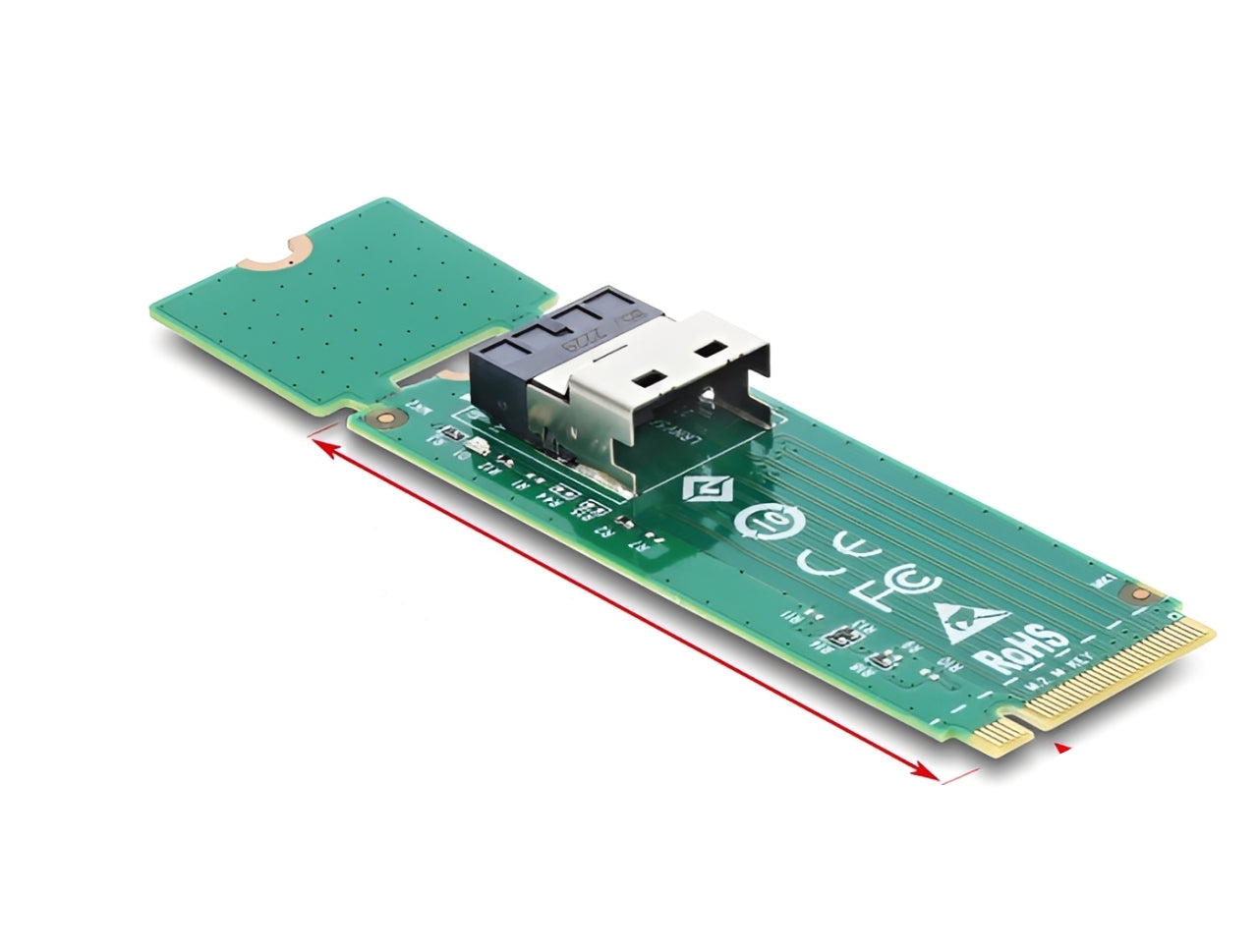 ממיר(Converter) מקצועי מבית Delock גרמניה המיועד לשרתים ותחנות עבודה מתקדמות, המאפשר להוסיף למחשב ממשק SFF-8654