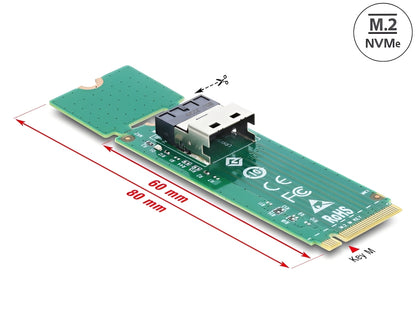 ממיר(Converter) מקצועי מבית Delock גרמניה המיועד לשרתים ותחנות עבודה מתקדמות, המאפשר להוסיף למחשב ממשק SFF-8654
