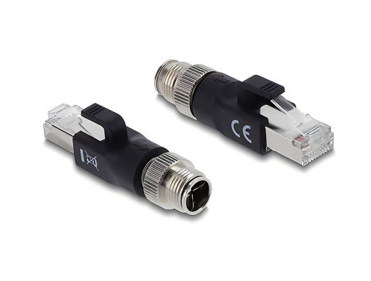 מתאם Ethernet תעשייתי מבית DELOCK גרמניה מתאים לחיבור רכיבים שונים עם מחברי M12.