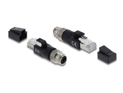 מתאם Ethernet תעשייתי מבית DELOCK גרמניה מתאים לחיבור רכיבים שונים עם מחברי M12.