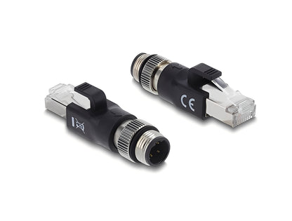 מתאם Ethernet תעשייתי מבית DELOCK גרמניה מתאים לחיבור רכיבים שונים עם מחברי M12