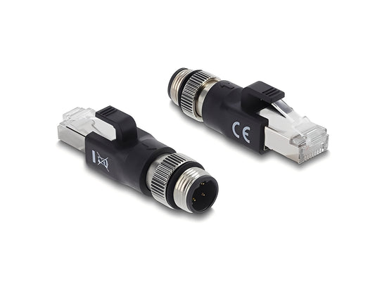 מתאם Ethernet תעשייתי מבית DELOCK גרמניה מתאים לחיבור רכיבים שונים עם מחברי M12
