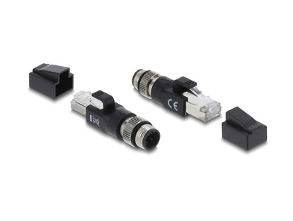 מתאם Ethernet תעשייתי מבית DELOCK גרמניה מתאים לחיבור רכיבים שונים עם מחברי M12