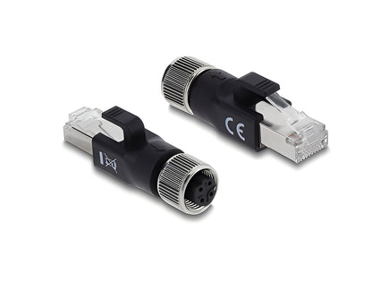 מתאם Ethernet תעשייתי מבית DELOCK גרמניה מתאים לחיבור רכיבים שונים עם מחברי M12