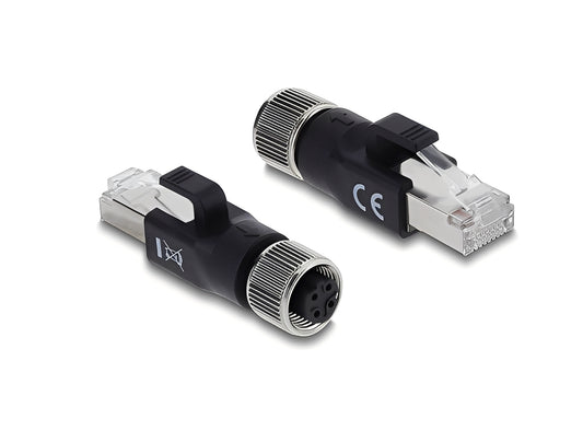 מתאם Ethernet תעשייתי מבית DELOCK גרמניה מתאים לחיבור רכיבים שונים עם מחברי M12