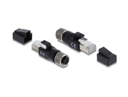 מתאם Ethernet תעשייתי מבית DELOCK גרמניה מתאים לחיבור רכיבים שונים עם מחברי M12