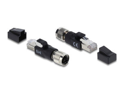 מתאם Ethernet תעשייתי מבית DELOCK גרמניה מתאים לחיבור רכיבים שונים עם מחברי M12