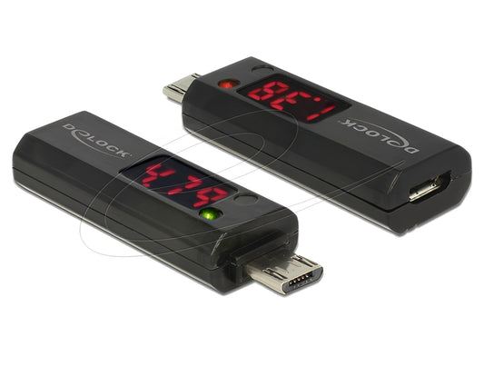 טסטר מיקרו USB עם צג LED מבית Delock גרמניה הוא כלי ניטור קומפקטי ושימושי, המאפשר לך לראות בזמן אמת כמה חשמל המכשיר שלך באמת צורך