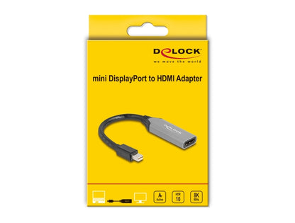 מתאם תצוגה מבית Delock גרמניה מאפשר חיבור של צג HDMI למערכת דרך ממשק mini DisplayPort פנוי