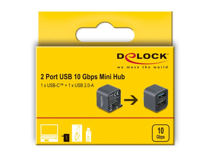 מפצל USB-C 10Gbpsקומפקטי במיוחד מבית Delock גרמניה