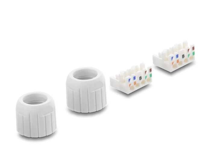 מחבר גישור (Coupler) מבית Delock גרמניה המיועד לחיבור בין שני כבלי רשת ללא תקעים (Plugs), לצורך הארכה או תיקון של תשתית קיימת