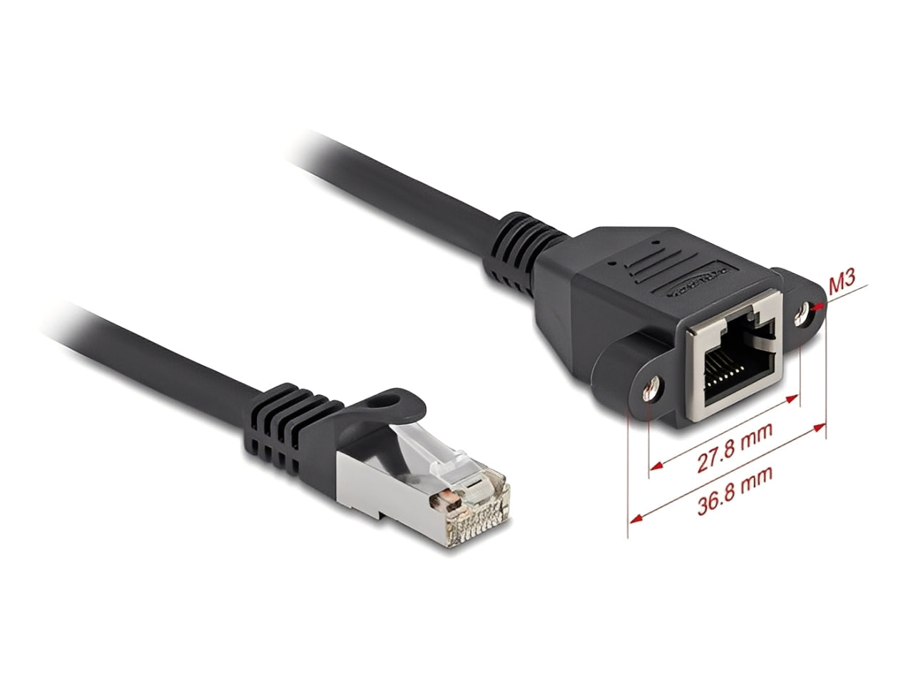 כבל רשת לפאנל RJ45 Cat.6A מבית DELOCK גרמניה משמש ככבל הארכה מהיר במיוחד המאפשר לחבר התקנים ליציאת RJ45