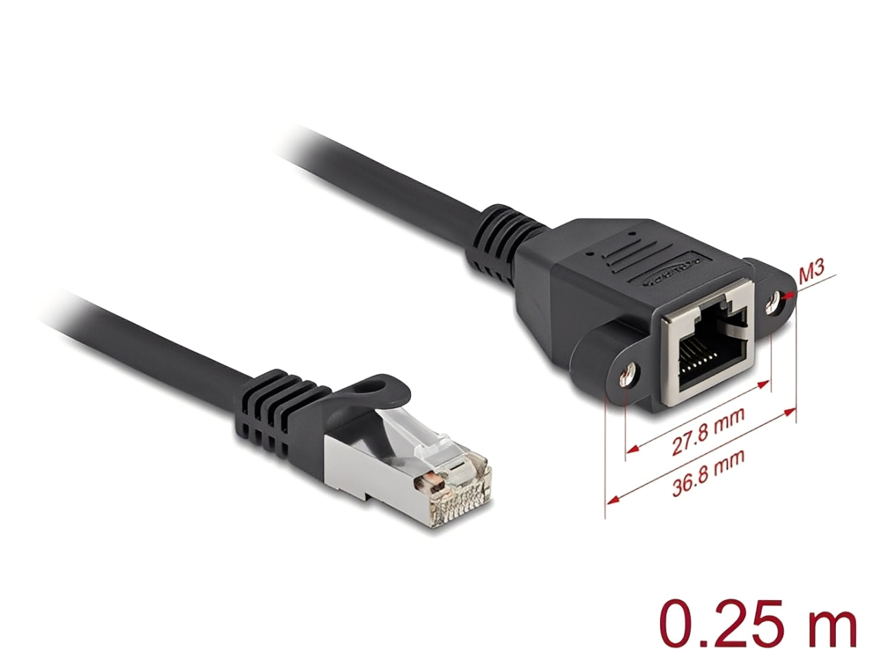 כבל רשת לפאנל RJ45 Cat.6A מבית DELOCK גרמניה משמש ככבל הארכה מהיר במיוחד המאפשר לחבר התקנים ליציאת RJ45