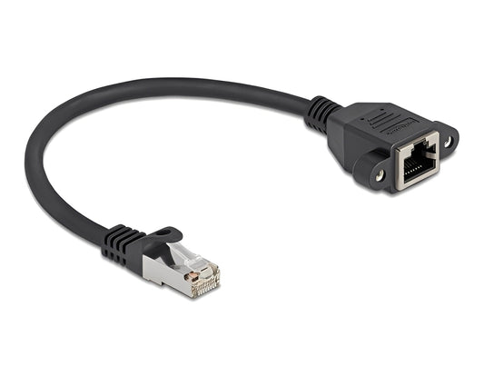 כבל רשת לפאנל RJ45 Cat.6A מבית DELOCK גרמניה משמש ככבל הארכה מהיר במיוחד המאפשר לחבר התקנים ליציאת RJ45