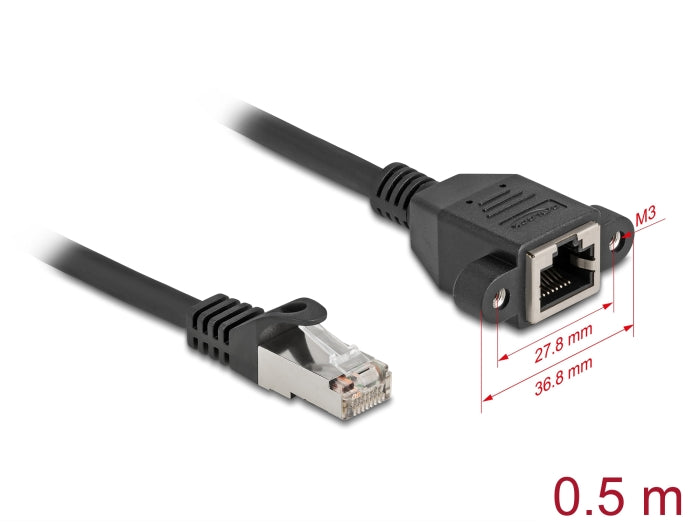 כבל רשת לפאנל RJ45 Cat.6A מבית DELOCK גרמניה משמש ככבל הארכה מהיר במיוחד המאפשר לחבר התקנים ליציאת RJ45